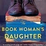 The Book Woman's Daughter by Kim Michele Richardson book cover featuring a pair of boots on a pile of books.