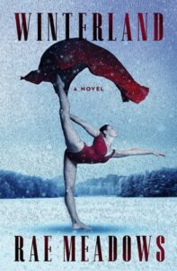 Winterland by Rae Meadows book cover with gymnast holding red scarf