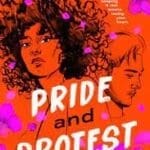 Pride and Protest bright purple and red cover with woman with afro and sketched man