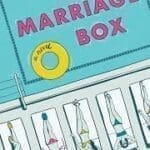 The Marriage Box by Corie Adjmi book cover with pool and cartoon women on chairs