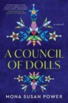 A Council of Dolls bool cover with a tribal floral patter