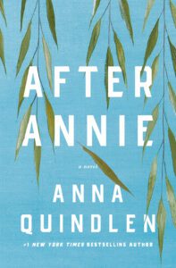 After Annie by Anna Quindlen book cover featuring a sky blue cover with tumble weeds floating 