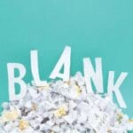 Blank by Zibby Owens book cover with tons of crumpled pieces all over