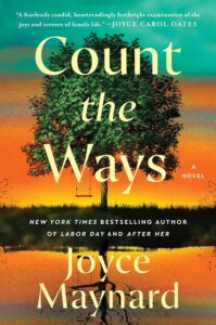 Count the Ways by Joyce Maynard book cover with sunset and large tree with swing hanging from it. 