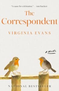 The Correspondent by Virginia Evans book cover with two birds on a post