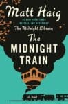 The Midnight Train by Matt Haig book cover with image of train and smoke